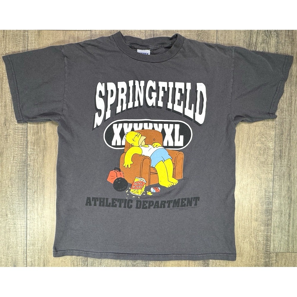 Vintage Simpsons Springfield Athletic Dept. Homer Men's Large T Shirt Groeing